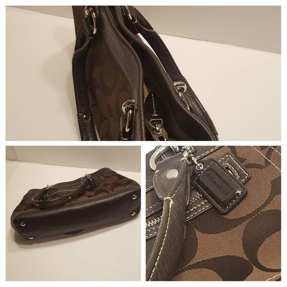 Coach Penelope Signature Shopper Satchel Tote Bag 14422 Brown. - Picture 7 of 8